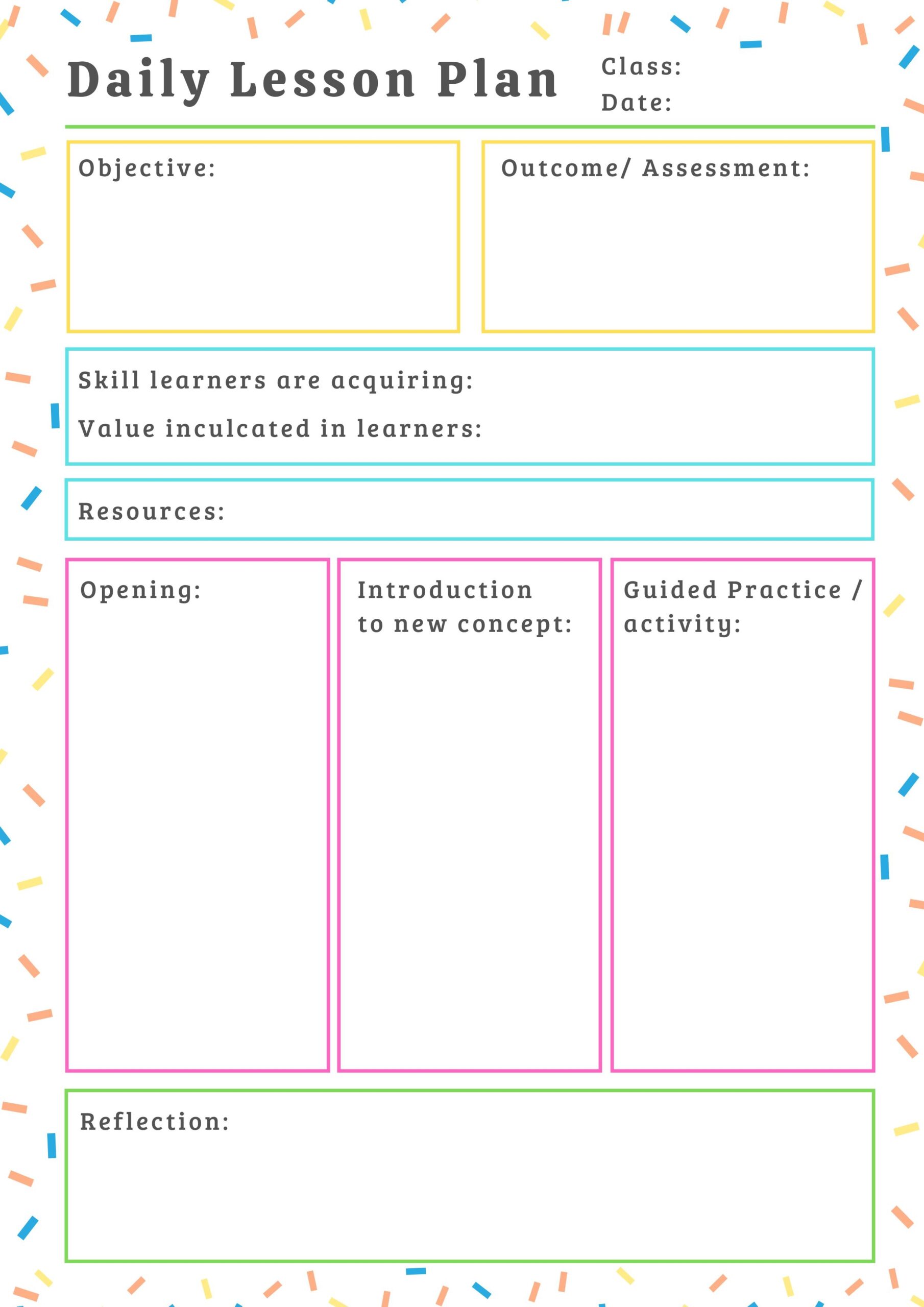day lesson plan template