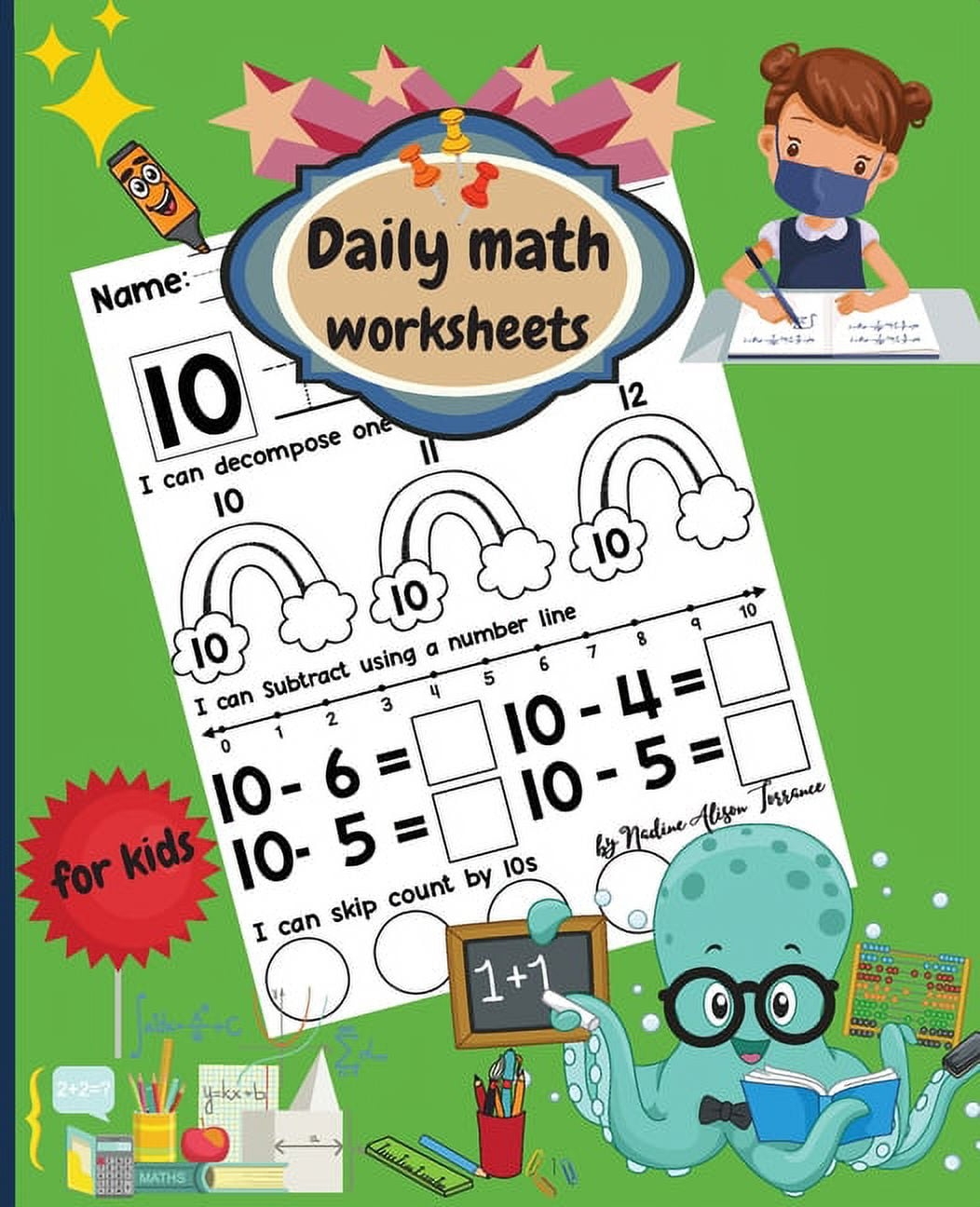 Daily Math Worksheets For Kids Beginner Math Preschool Learning Book With Counting Numbers Up To 10 Subtracting Tracing Numbers And Matching Activities For Kids Paperback Walmart