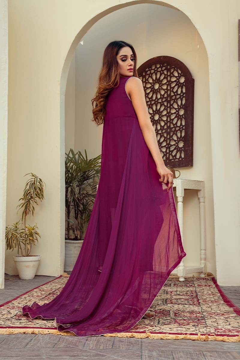Dark Purple Satin Magenta Dress Elegant Amber Gown In Magenta Perfect Evening Wear At Lady Black