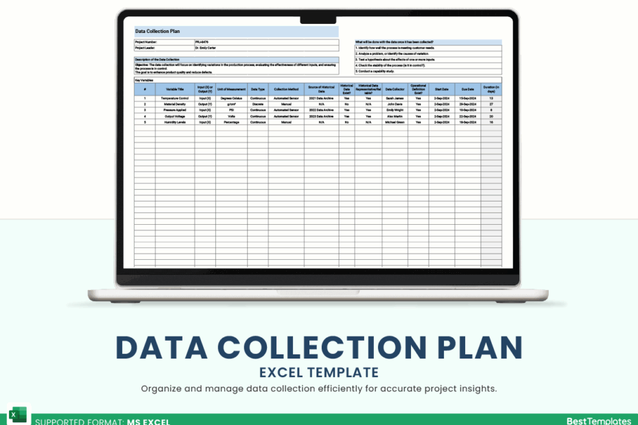 Data Collection Plan Excel Template Best Templates
