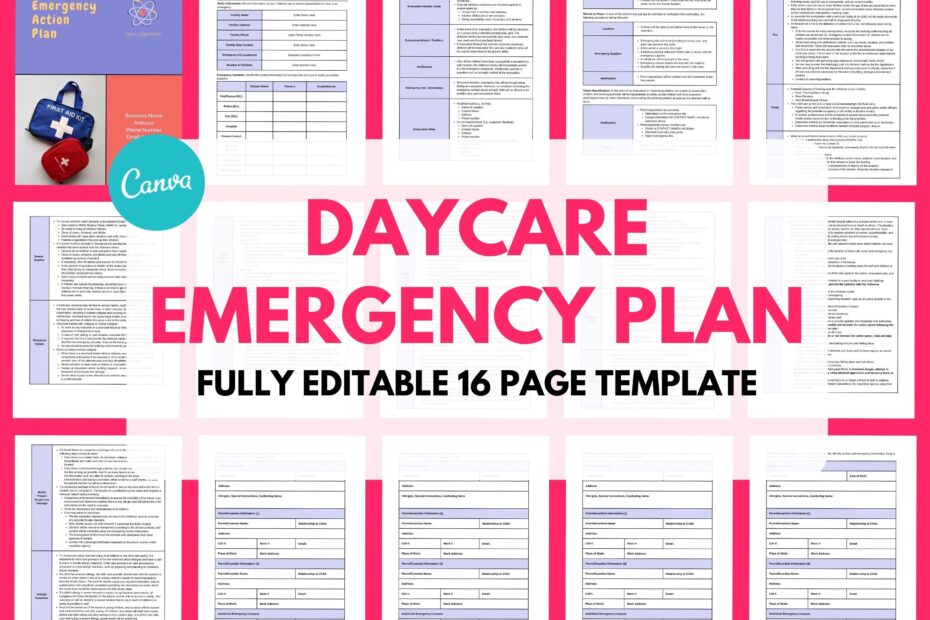 Daycare Emergency Plan Childcare Emergency Plan Template Emergency Plan Of Action Emergency Preparedness Emergency Plan Evacuation Etsy