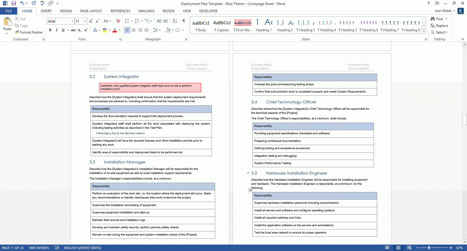 software rollout plan template