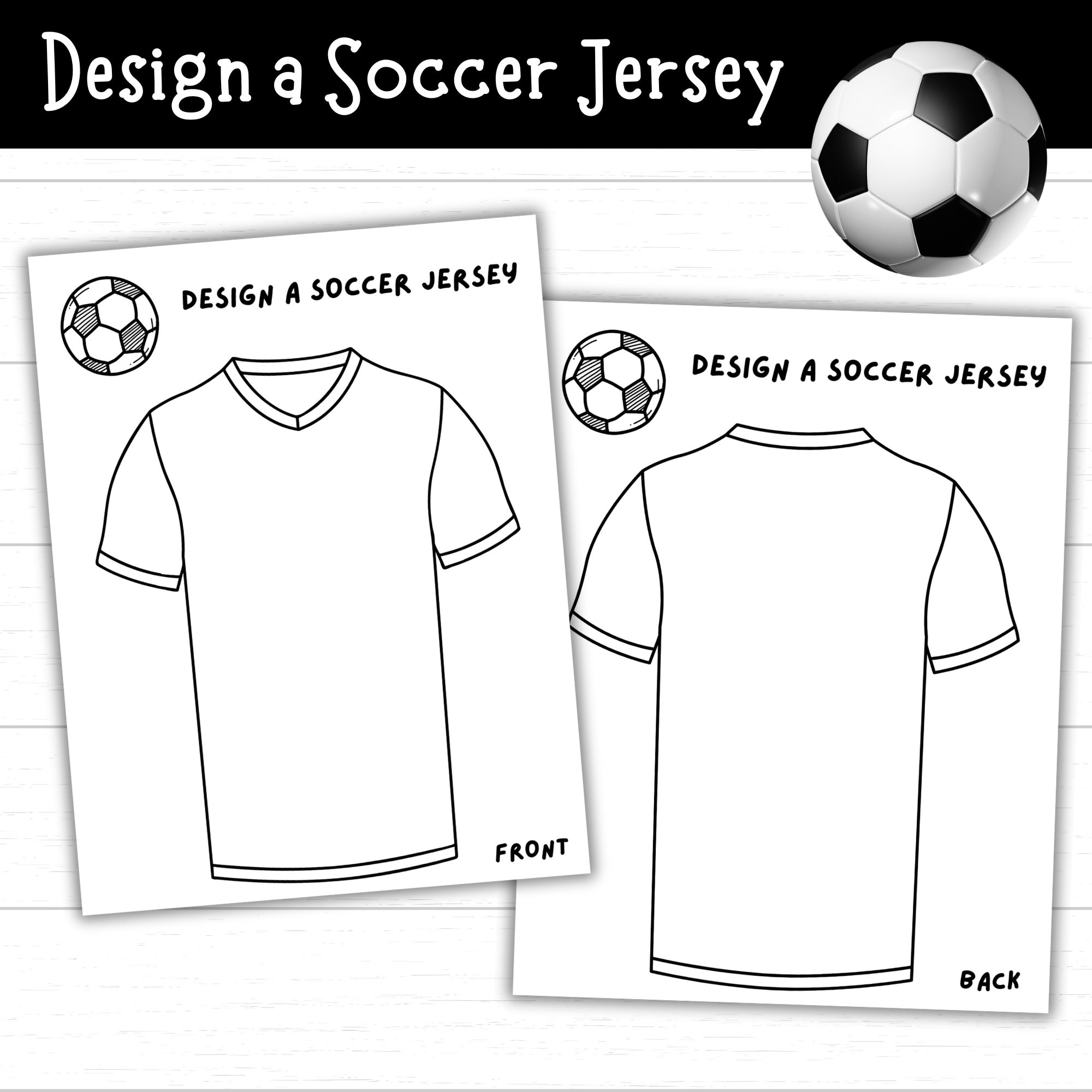 Design Your Own Soccer Jersey Soccer Printables For Kids Soccer Crafts And Activities Sports Printables Design A Jersey Sports Jerseys Etsy UK