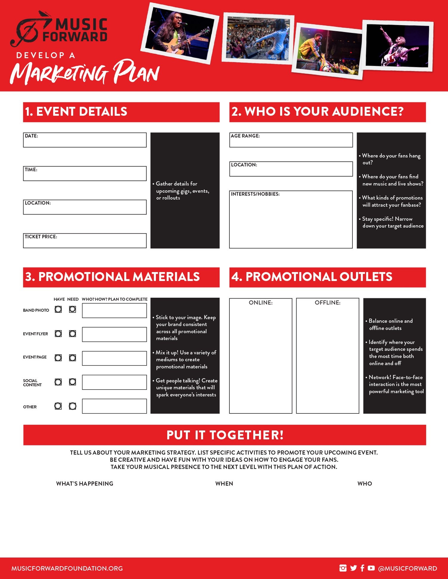 music marketing plan template