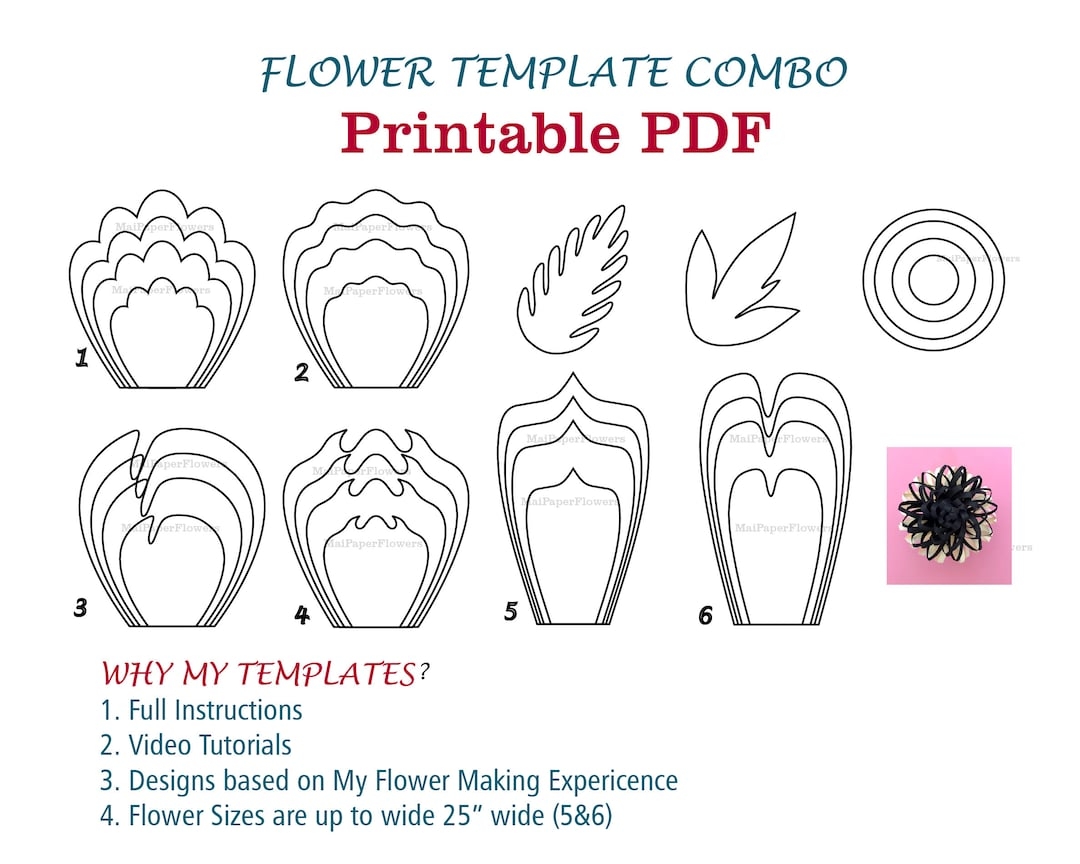 free paper flower templates printable
