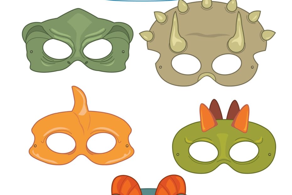 Dinosaurs Printable Masks Dinosaur Mask Trex Mask Triceratops Pterodactyl Stegosaurus Jurassic Dinosaur Costume Dino Masks