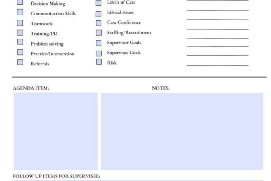 Direct Service clinical Supervision Note Template Etsy Canada