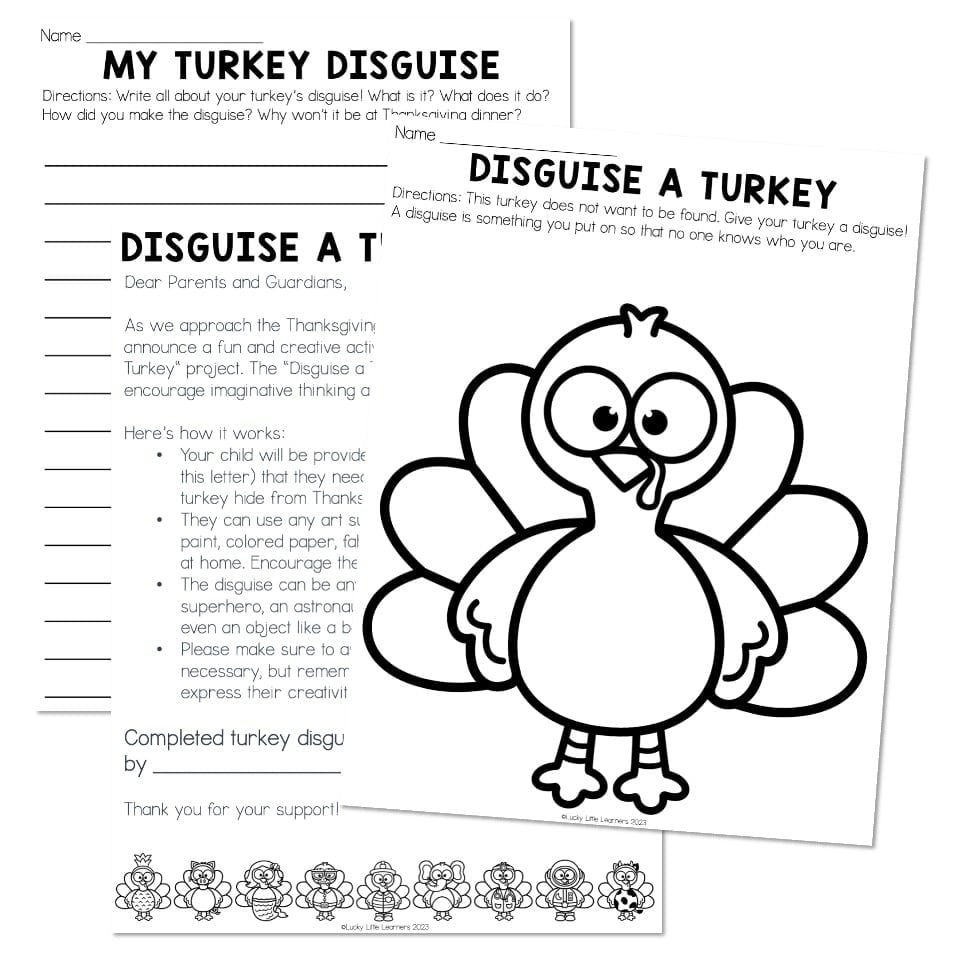 free printable disguise a turkey template