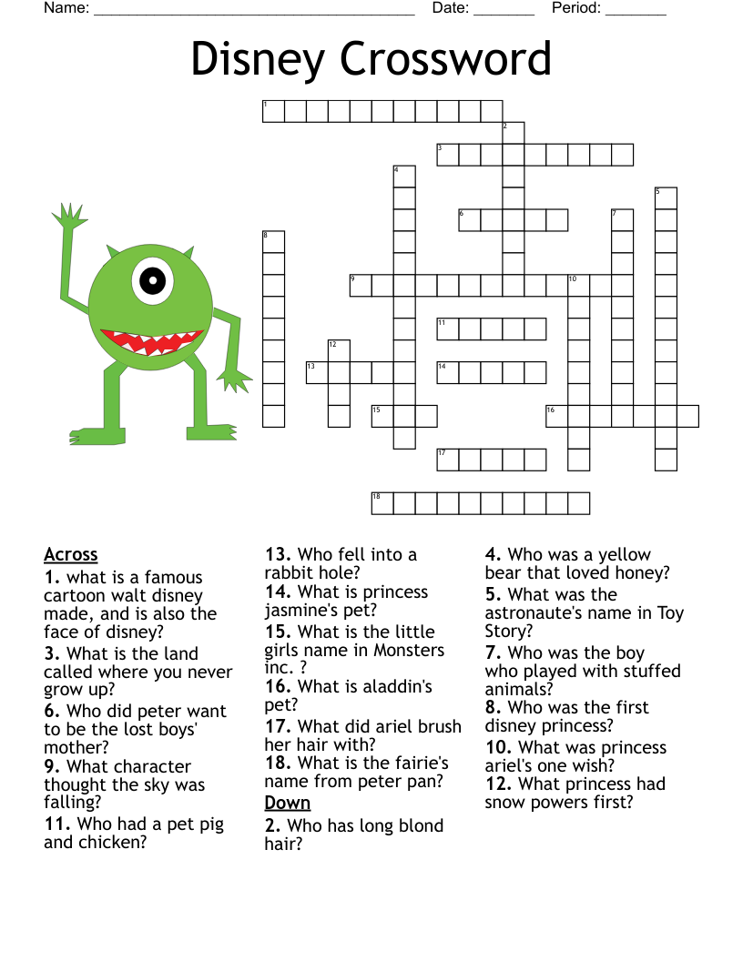 free online printable crossword puzzles