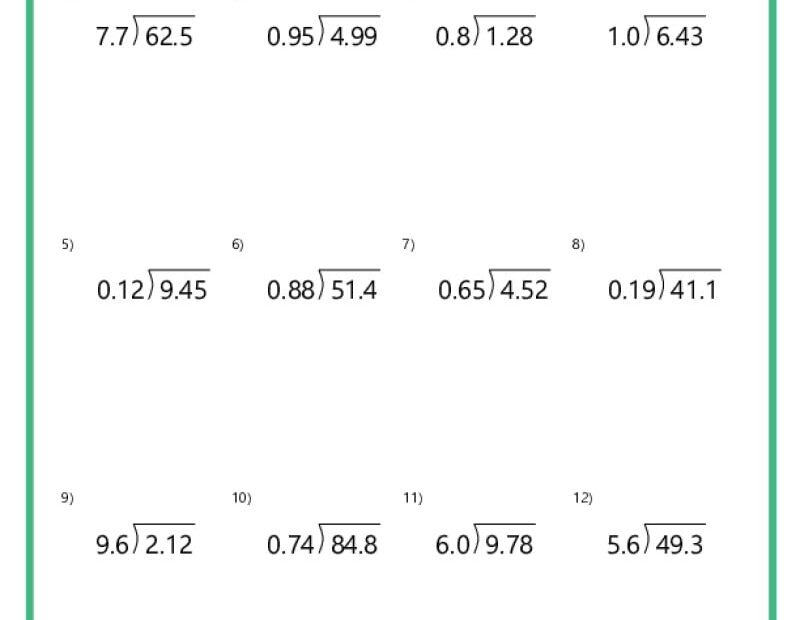 Division With Decimals Worksheets K12 Math Worksheets