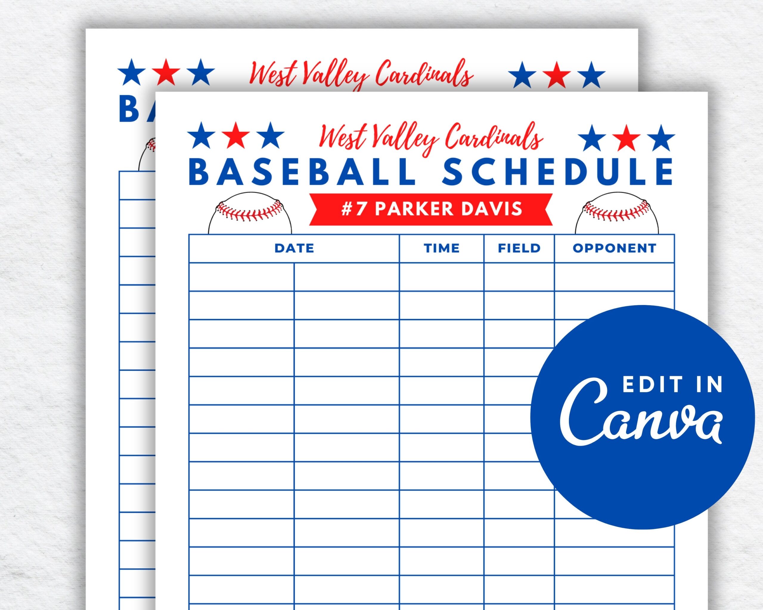 DIY Baseball Game Schedule Printable Perfect For Team Schedules And Parents Etsy Canada