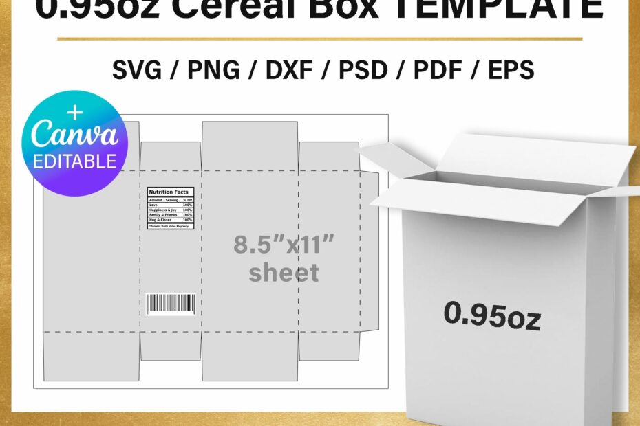DIY Cereal Box Blank Template Cereal Packaging Template Png