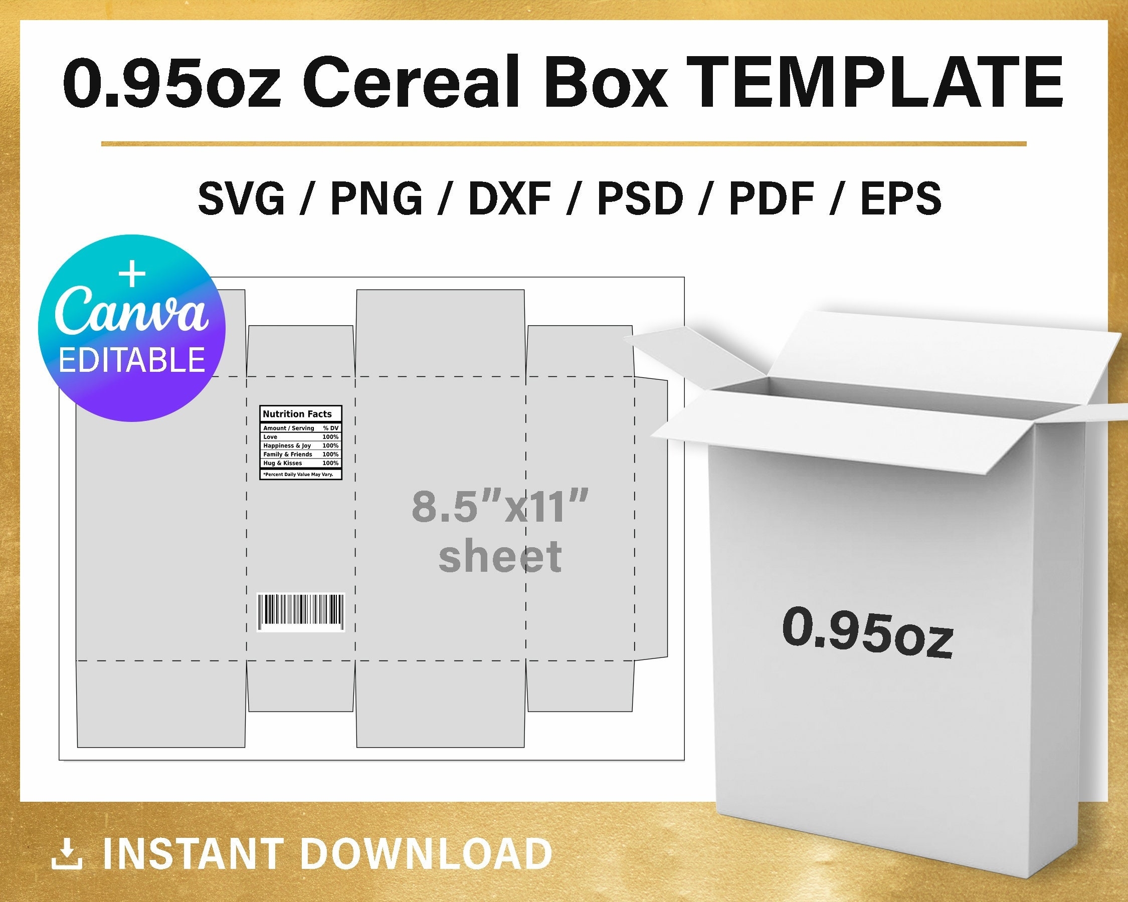 DIY Cereal Box Blank Template Cereal Packaging Template Png 