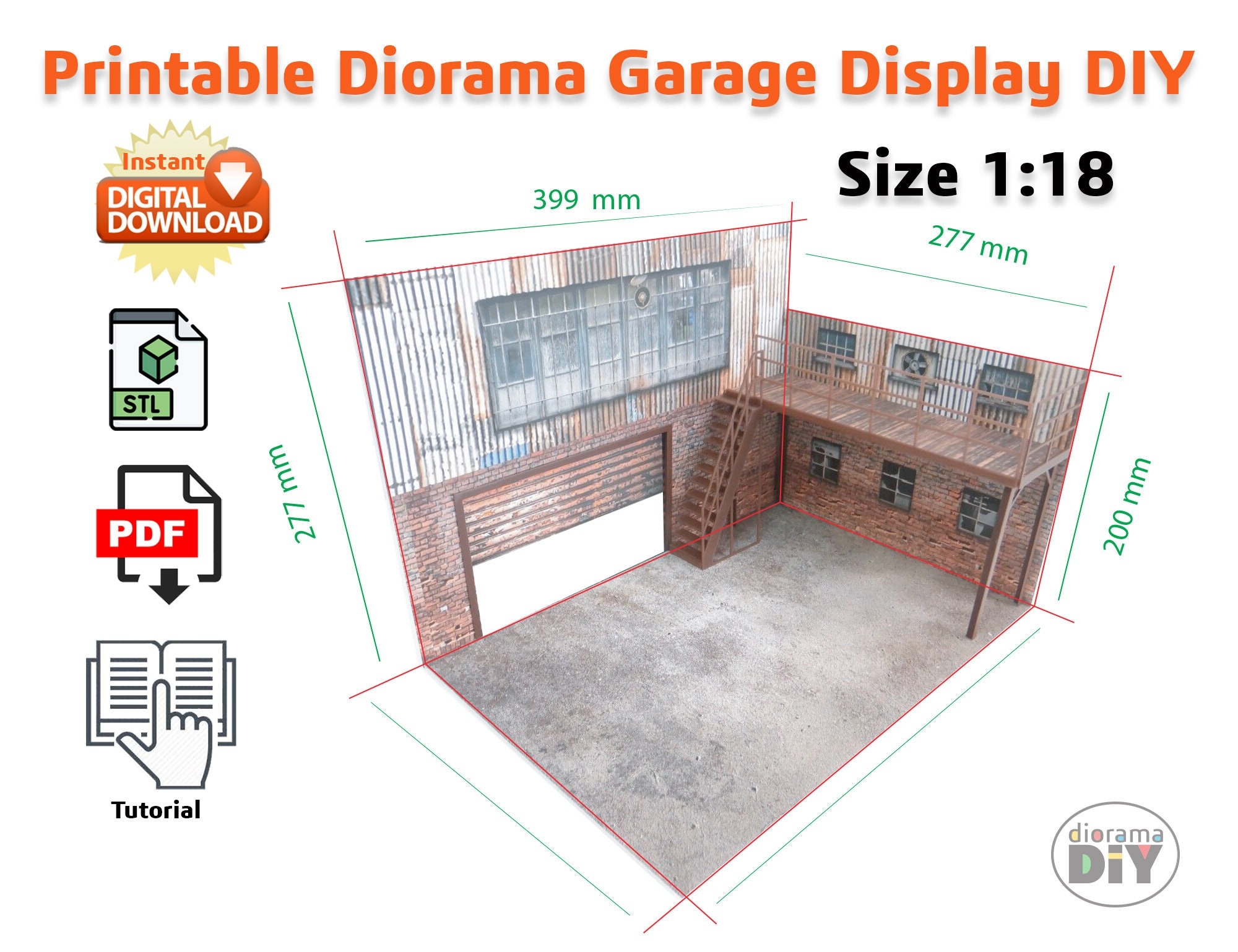 DIY Digital Diorama 2 Floor Garage 1 18 Diorama Modelling Files 
