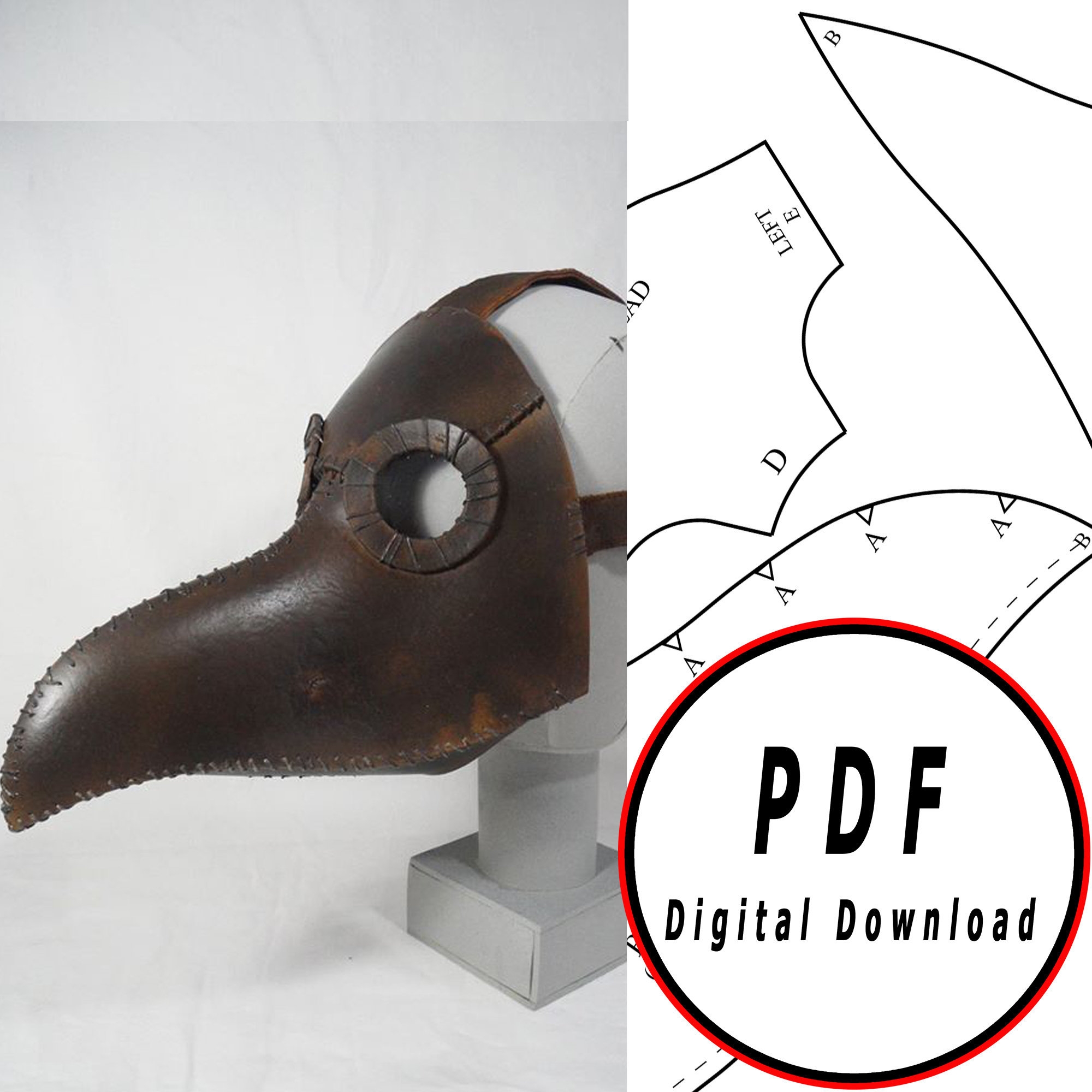 DIY Plague Doctor Mask Eva Foam Helmet Pattern Blueprint Template Pdf Vector Printable Digital Download Cosplay Costume Larp Pdf Tutorial Etsy Canada