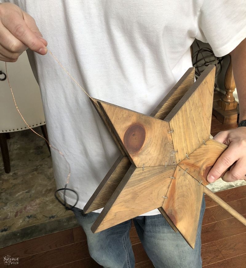 DIY Rustic Wood Star Lights with Free Star Template The Navage 