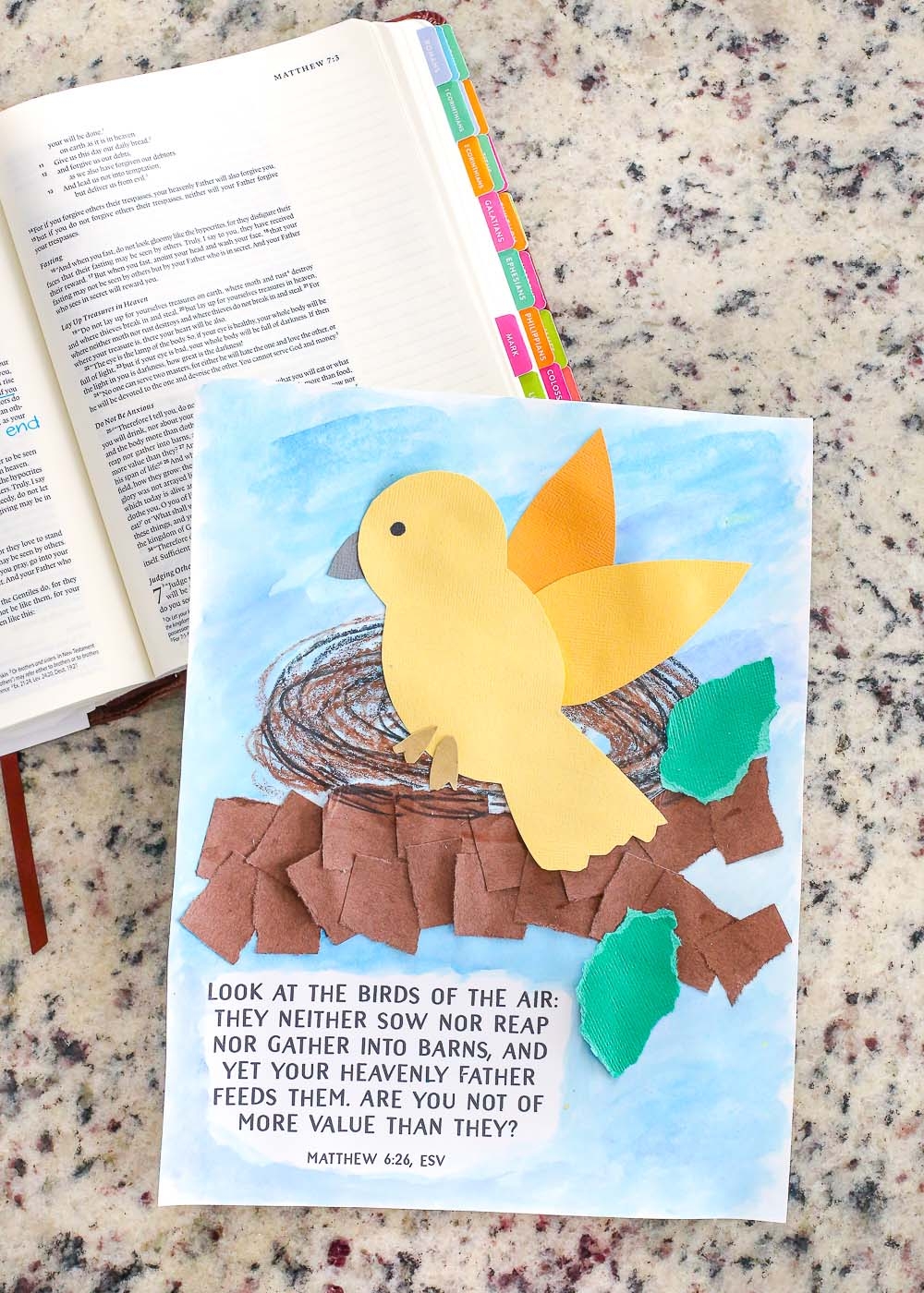 Do Not Worry Bird Craft For Kids from Matthew 6 26 The Littles 