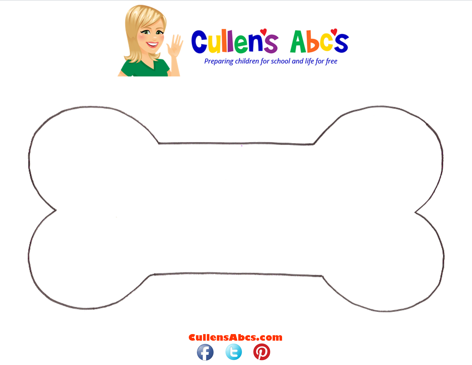 printable bone template