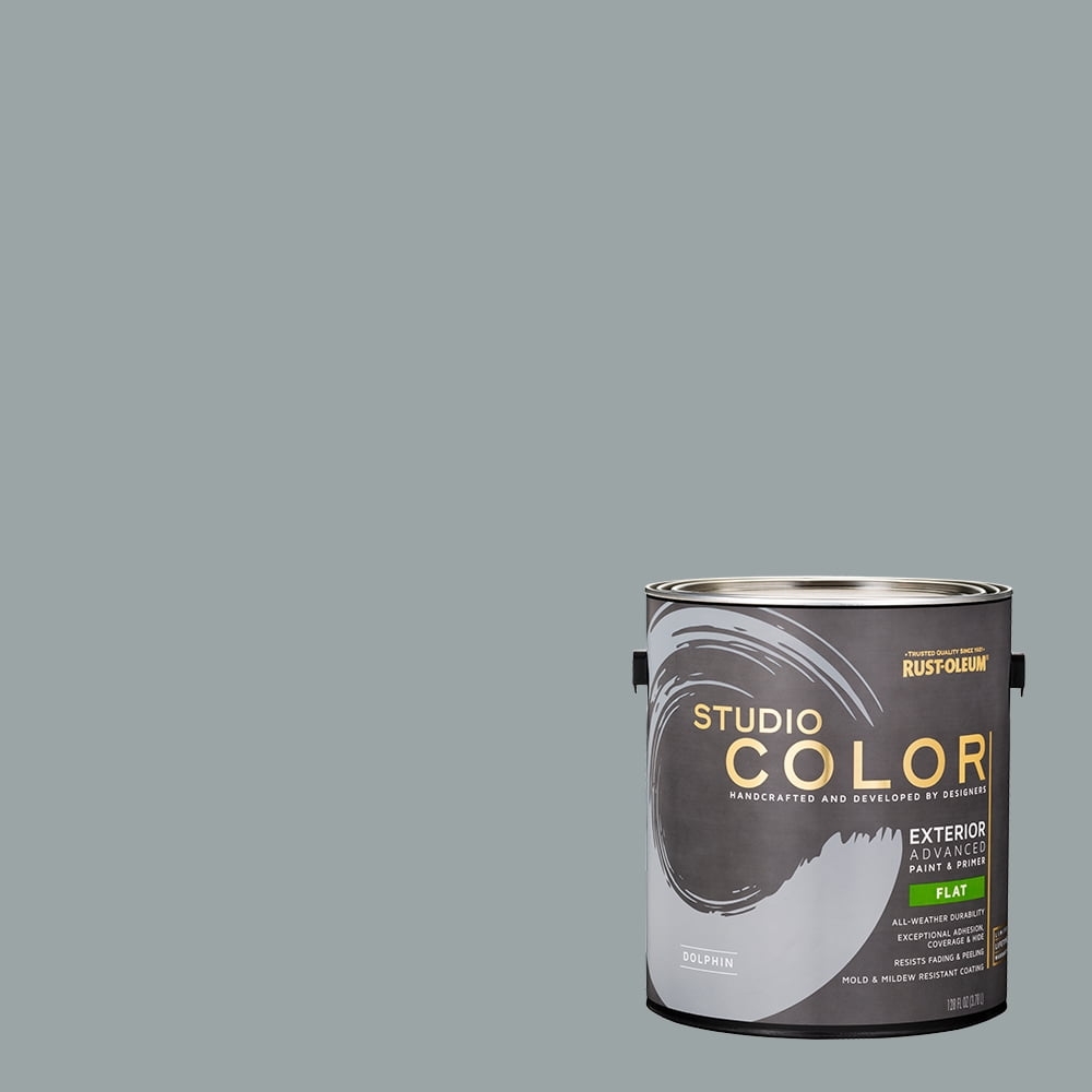 Dolphin Rust Oleum Studio Color Paint Primer Exterior Flat Gallon 2 Pack