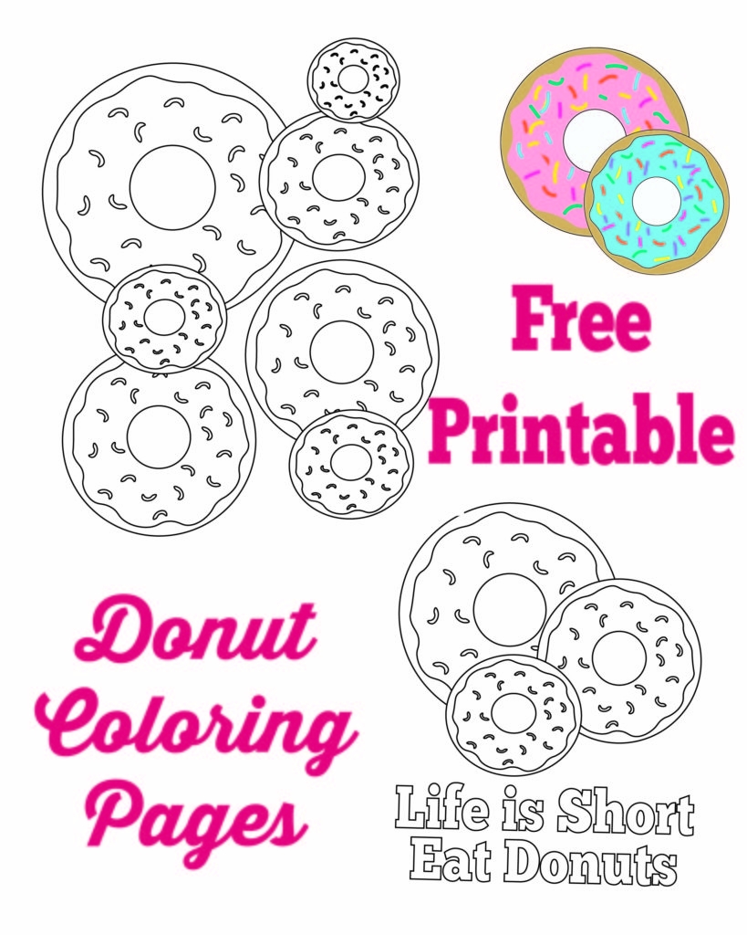 donut coloring page printable