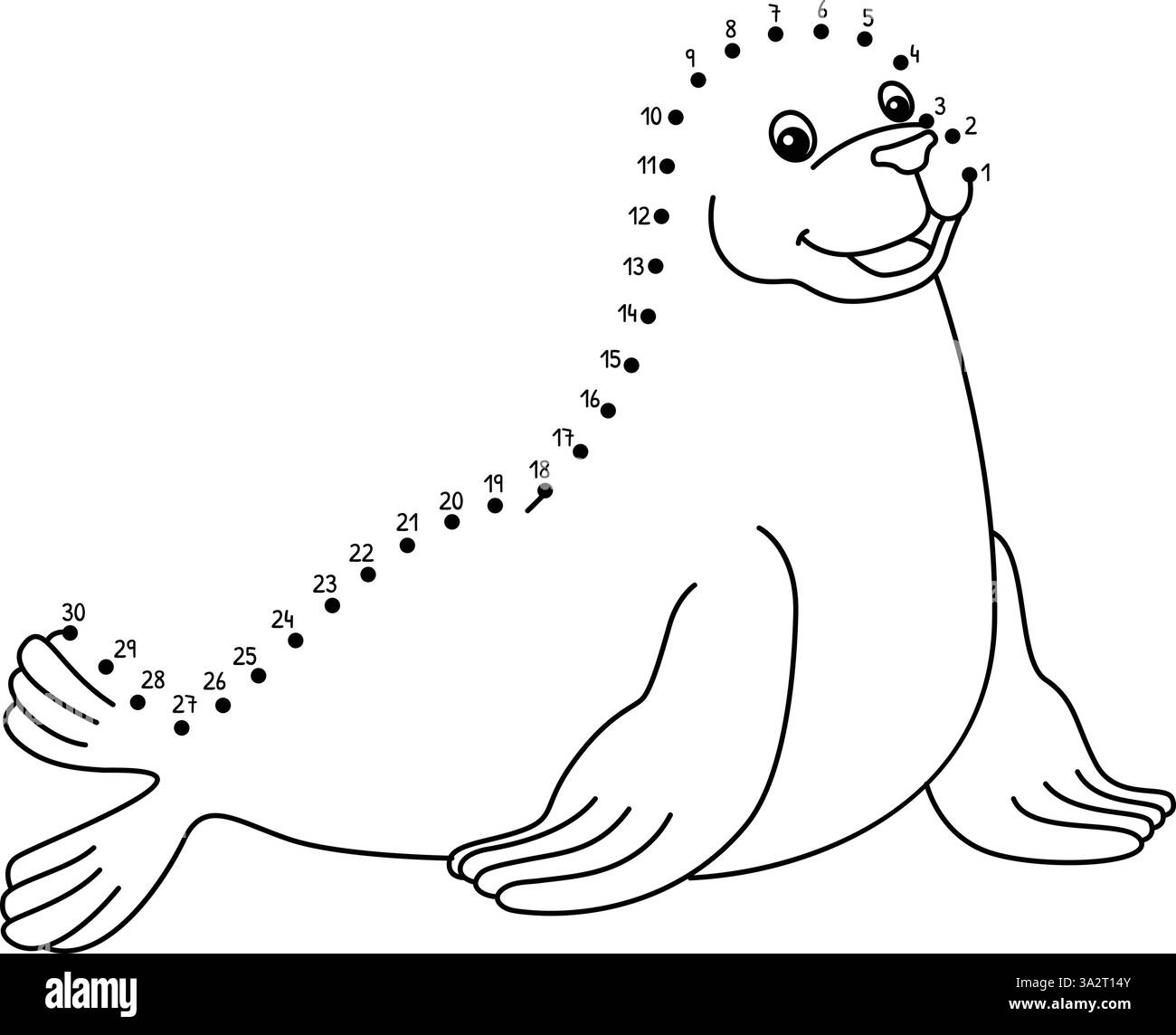 Dot To Dot Seal Coloring Page For Kids Stock Vector Image U0026 Art Alamy