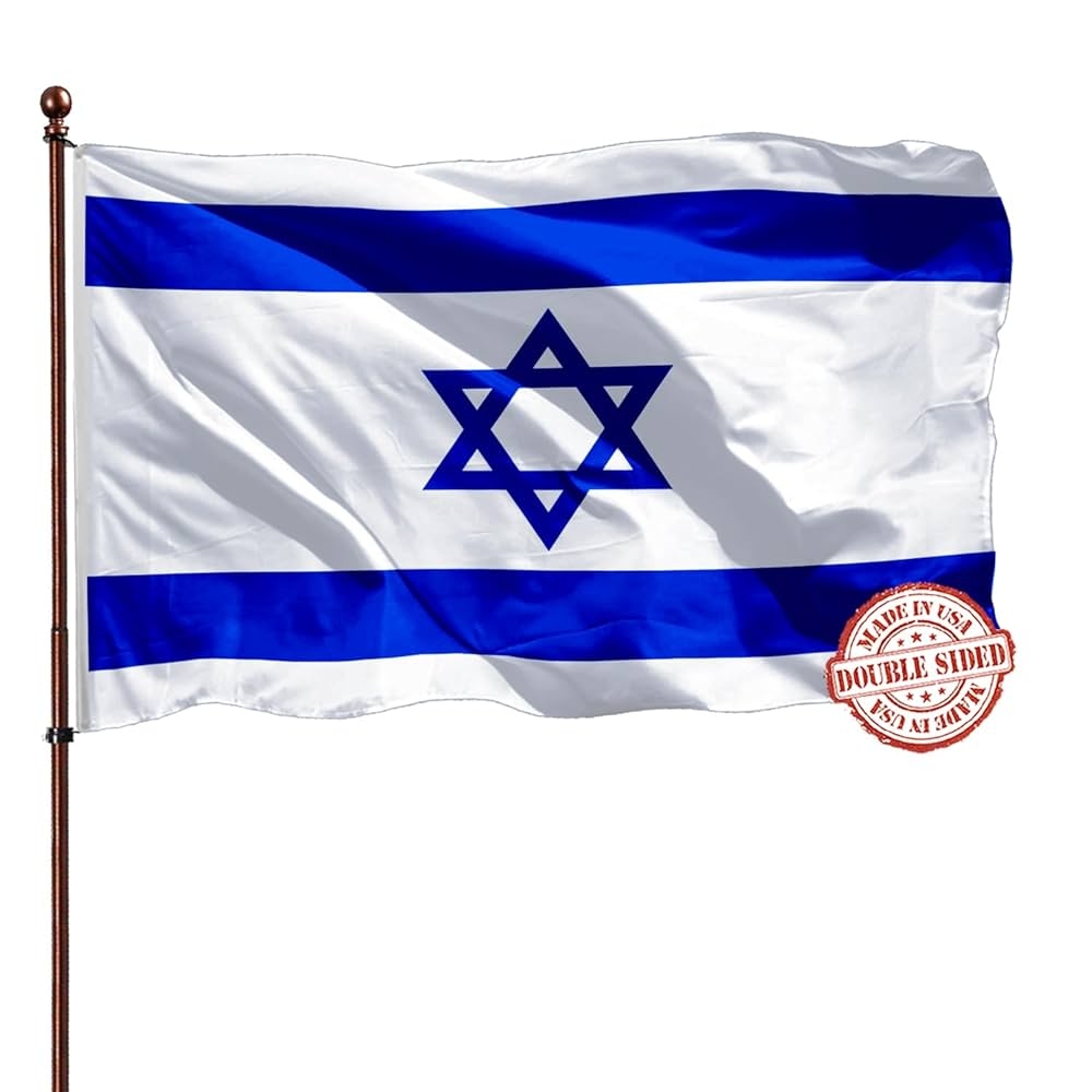 Double Sided Israeli Flag 2x3 Banner Outdoor Heavy Duty 3Ply 240D Polyester Vivid Colors Israel Flag Banner 2x3 2 Rows Stitched And Canvas Header 