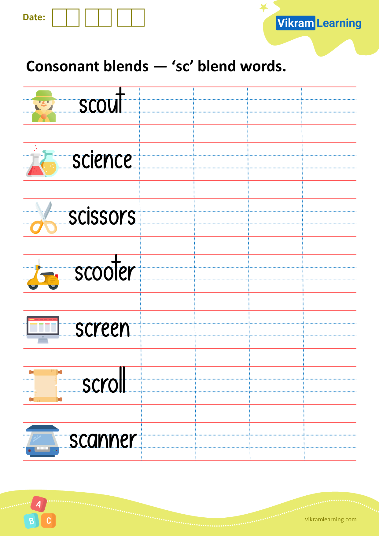 consonant blends worksheets