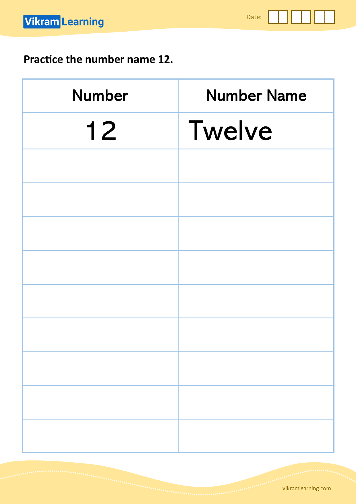 number 12 worksheet