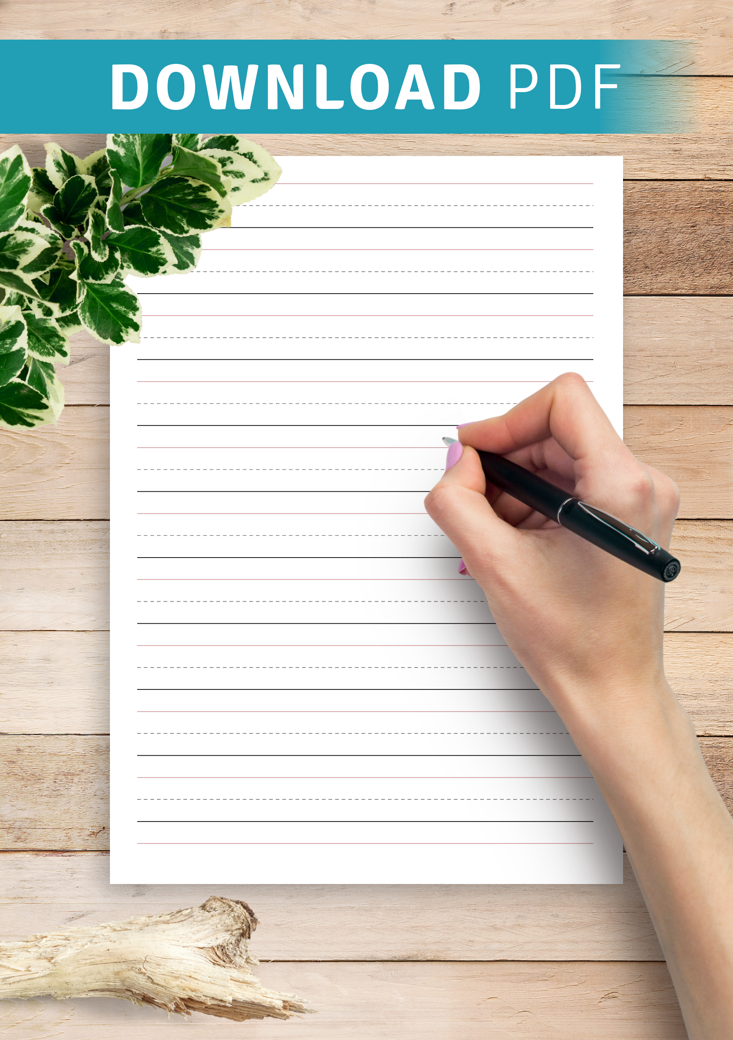 Download Printable 3 4 Inch Rule Handwriting Paper PDF