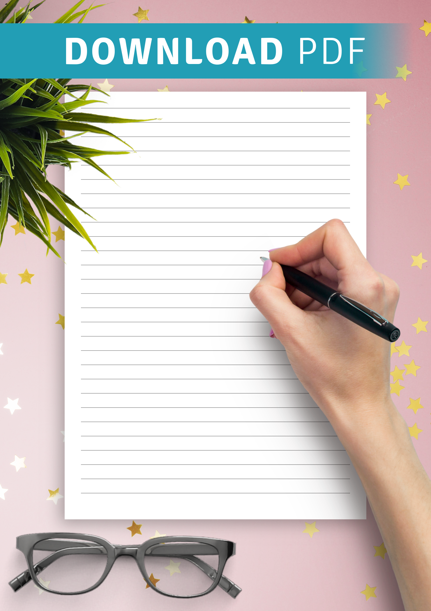 Download Printable Lined Paper Template 7mm PDF