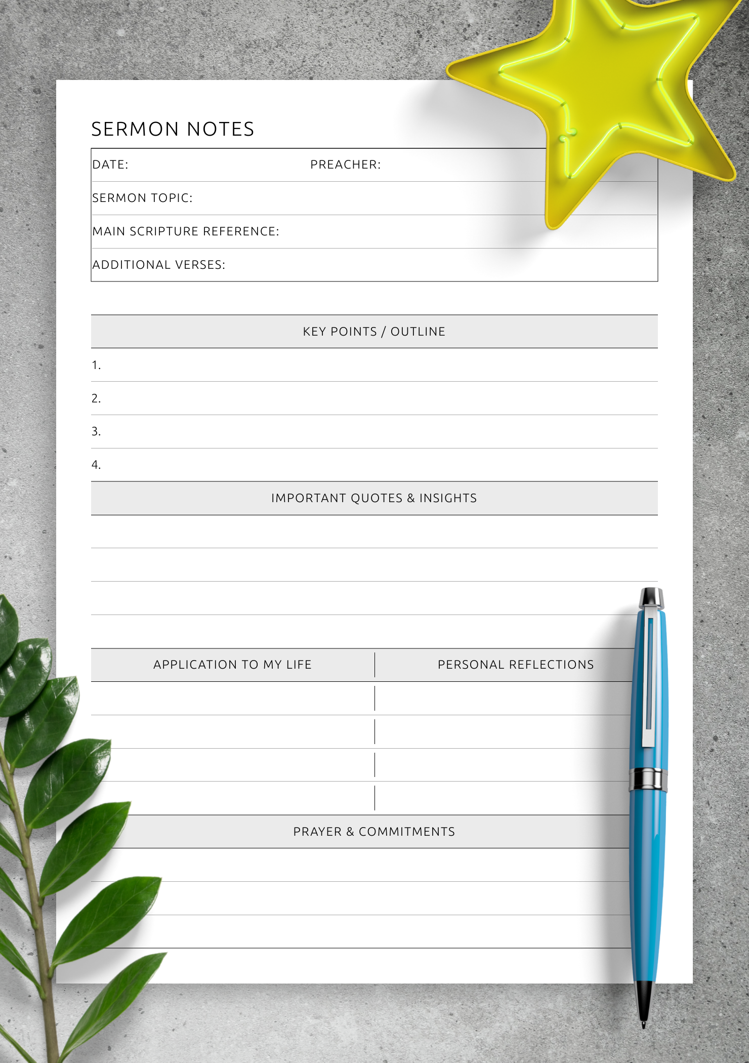 Download Printable Sermon Notes Template Template PDF For Your 