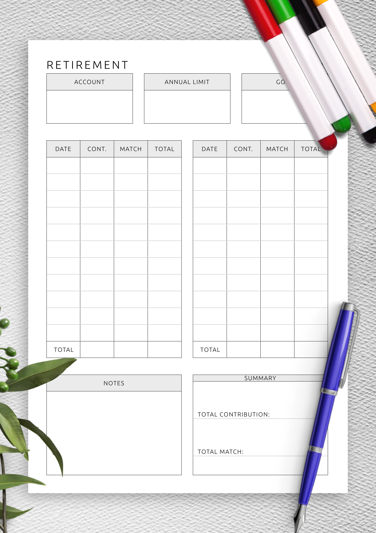 retirement daily schedule template