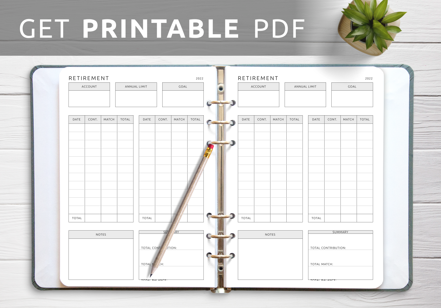 Download Printable Simple Retirement Plan Template PDF
