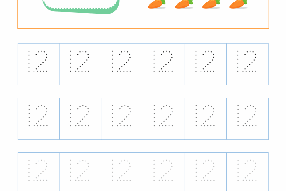 Download Trace And Write The Number 12 Worksheets Vikramlearning