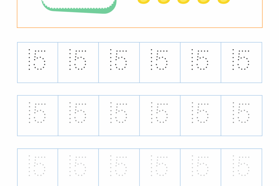 Download Trace And Write The Number 15 Worksheets Vikramlearning