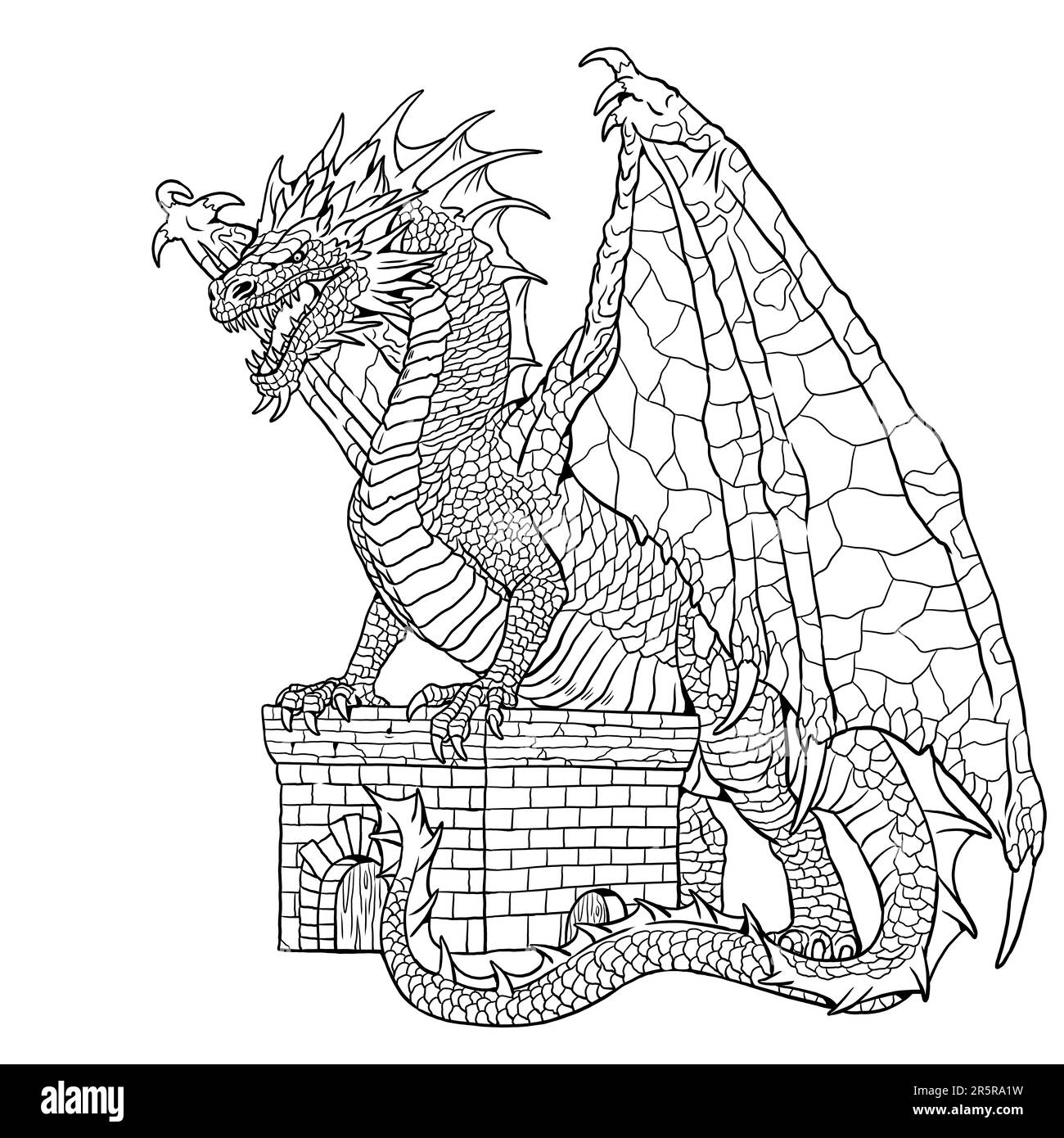 dragon printable color page