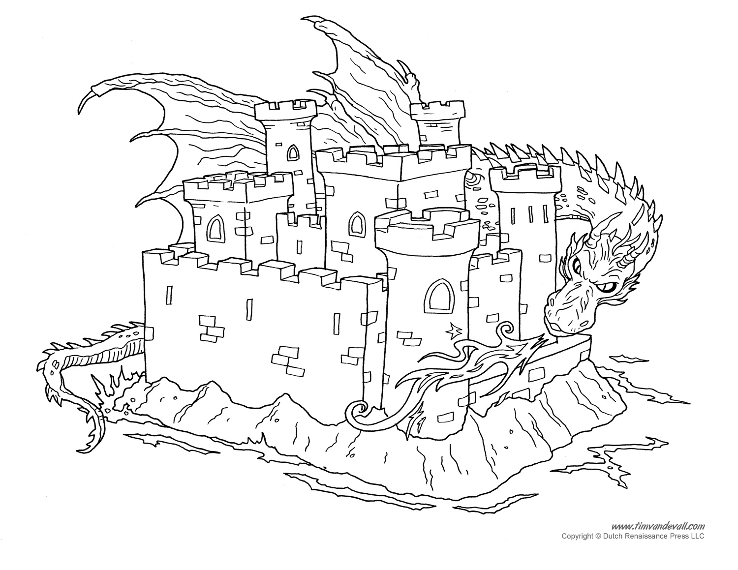 dragon printable coloring page