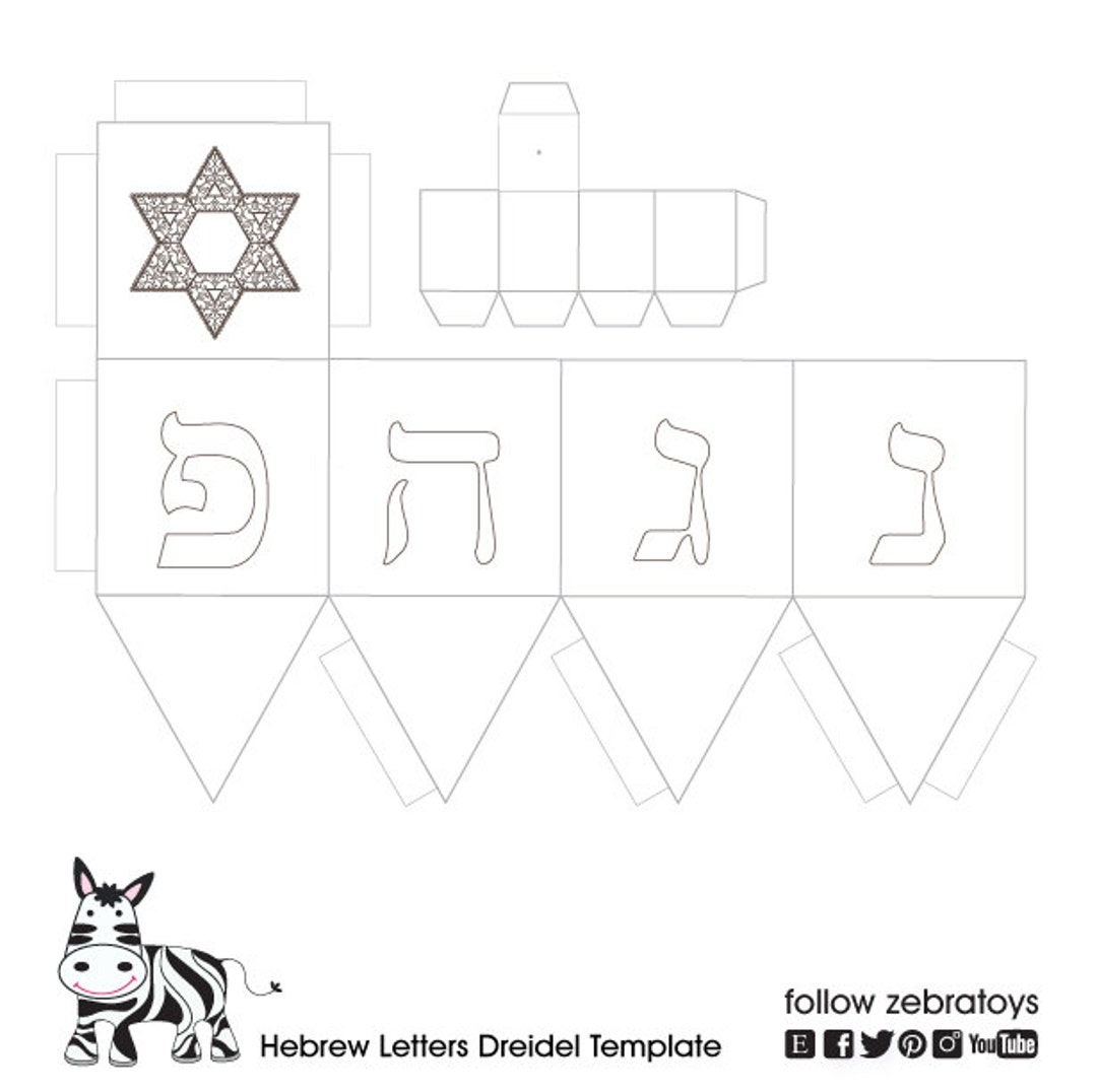 Dreidel Paper Template nes Gadol hanukkah Decorations coloring Printable canukkah Activities Kids dreidel Arts And Crafts instant DOWNLOAD Etsy