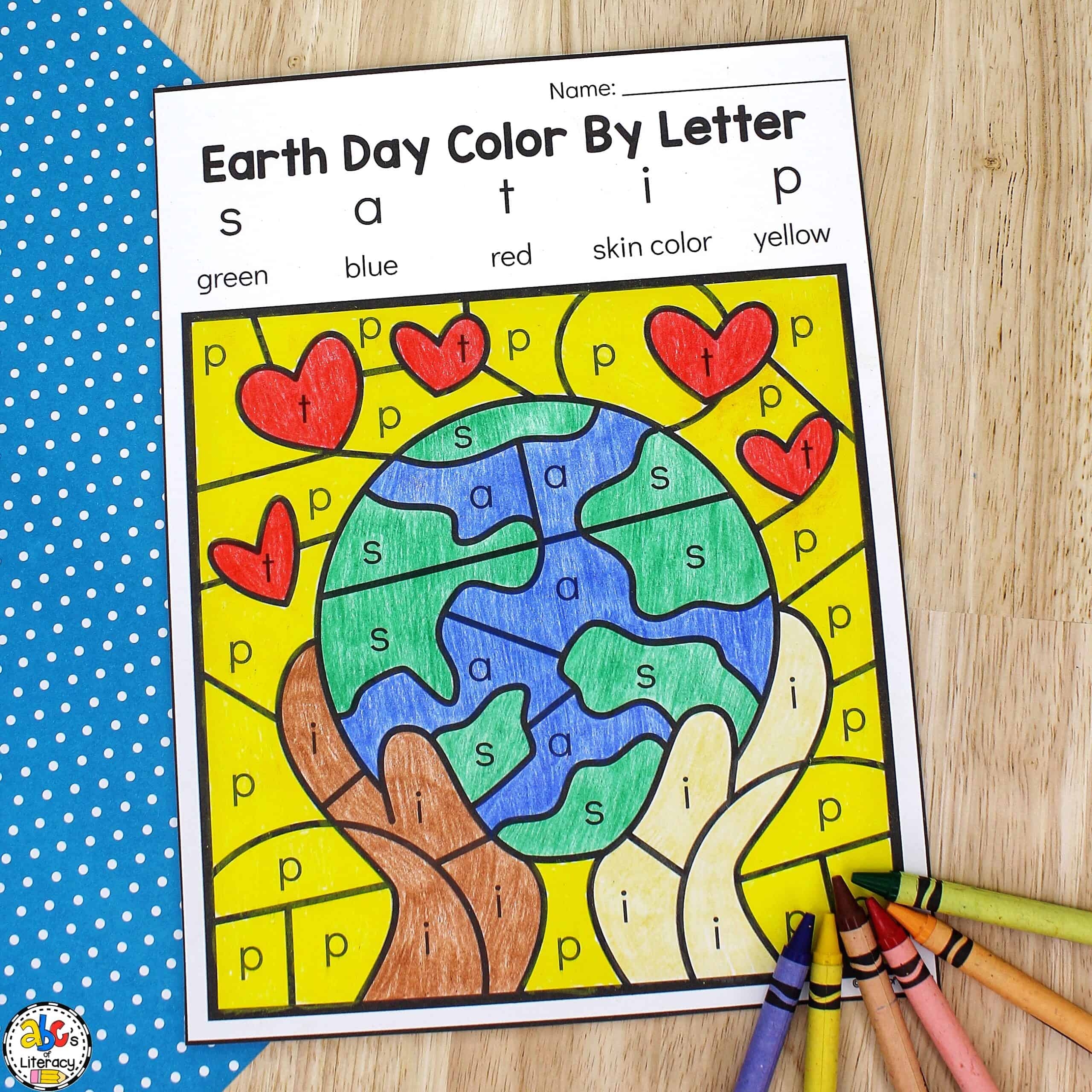 Earth Day Color By Letter Worksheets