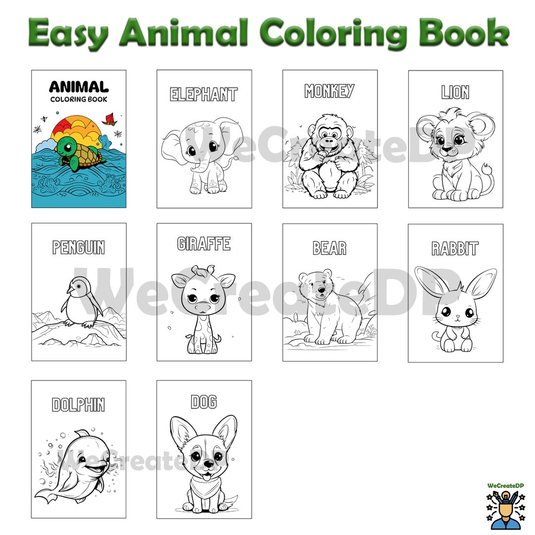 Easy Animal Coloring Book By Wecreatedp Raket PH