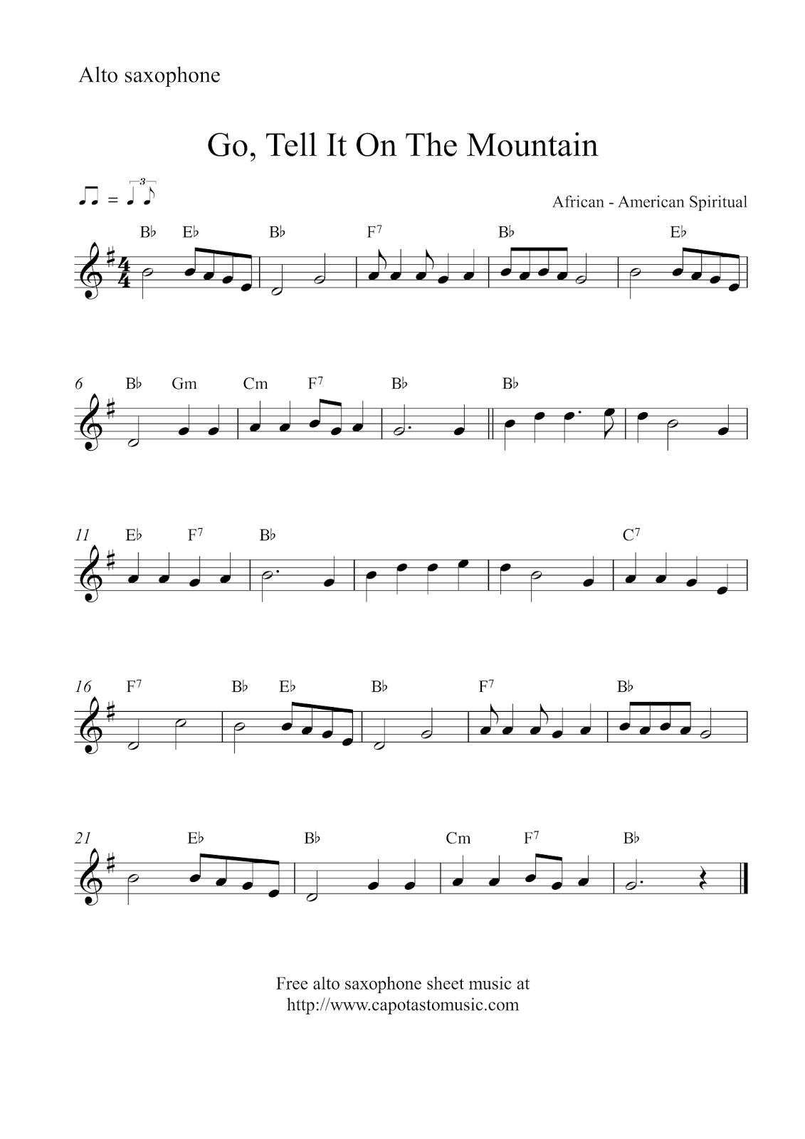 Easy Sheet Music For Beginners Free Christmas Alto Saxophone 
