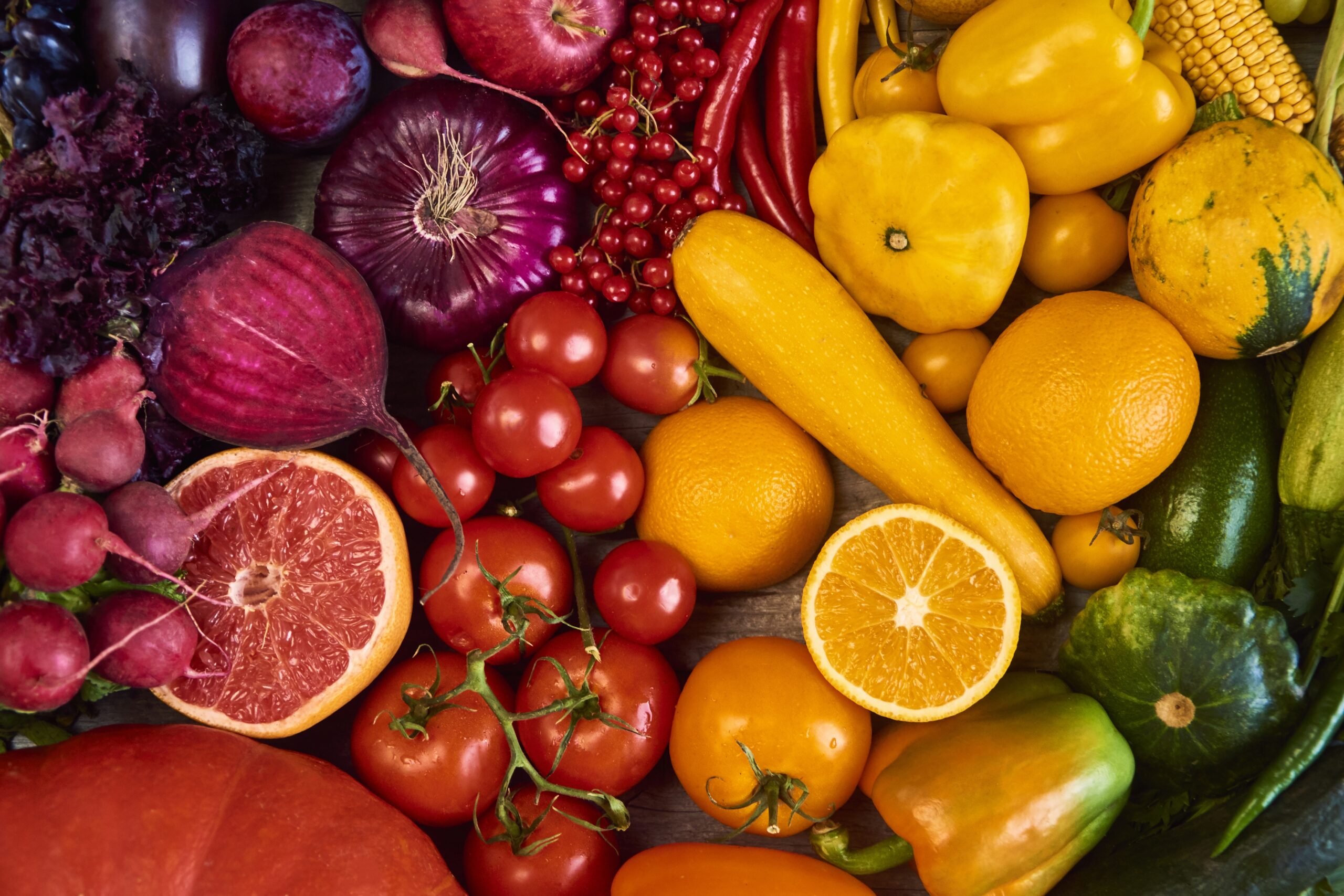 colorful fruits and veggies