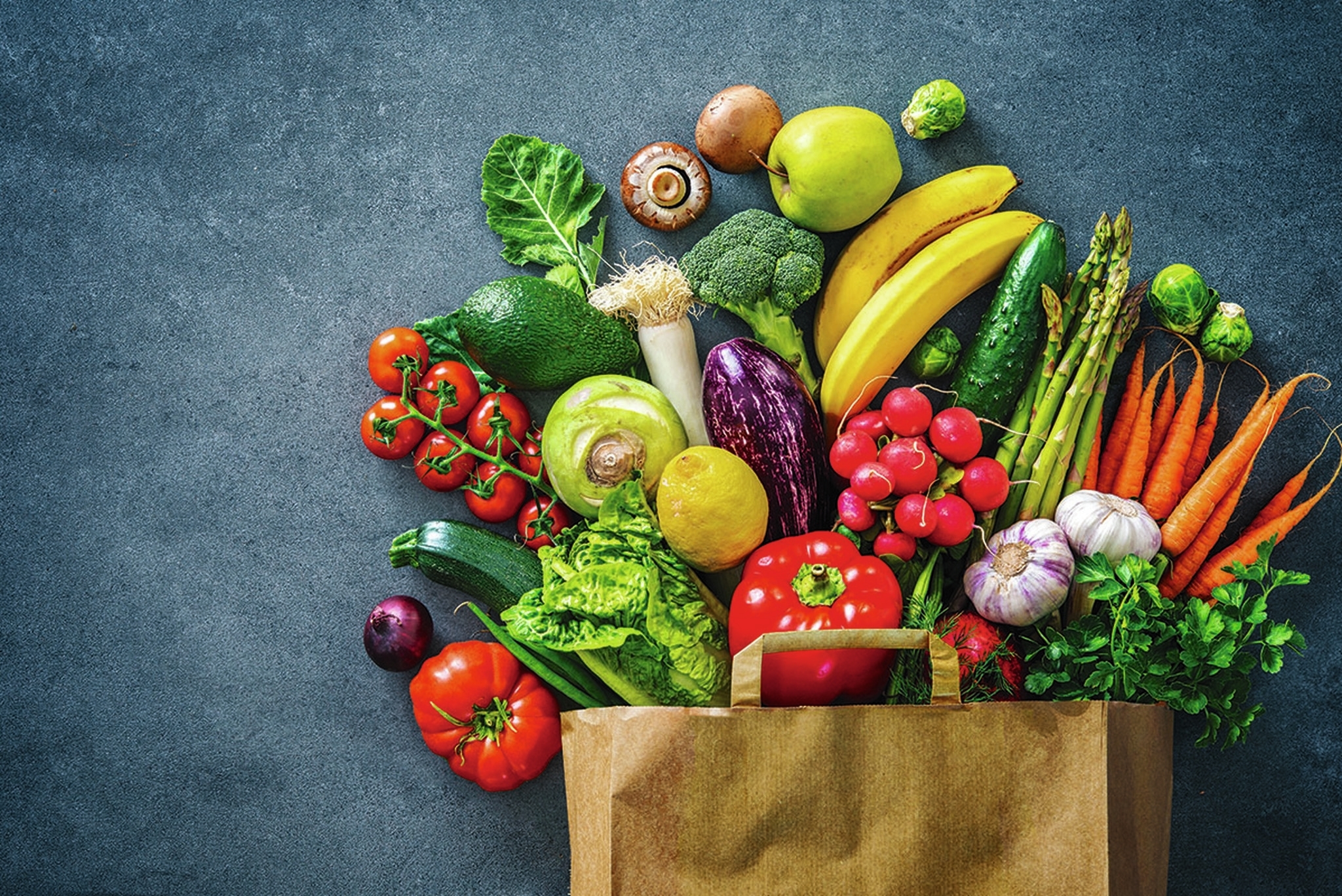 Eating Assortment Of Colorful Fruits Vegetables Key To Good Nutrition