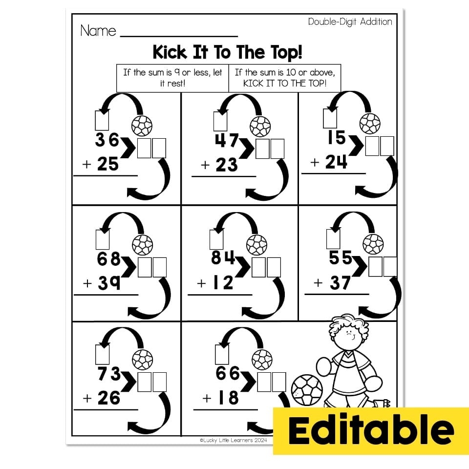 Editable 2nd Grade Math Worksheets Place Value Double Digit 