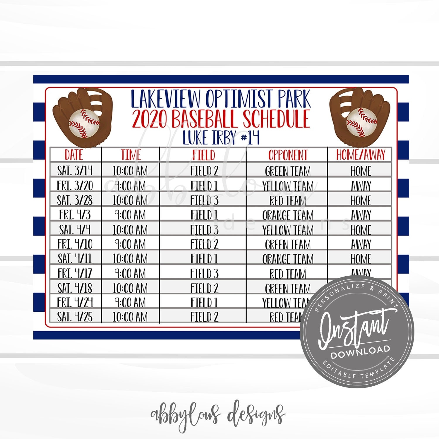 EDITABLE Baseball Game Schedule Printable Practice Schedule Summer Ball Schedule Editable Schedule Editable File Digital Template Etsy