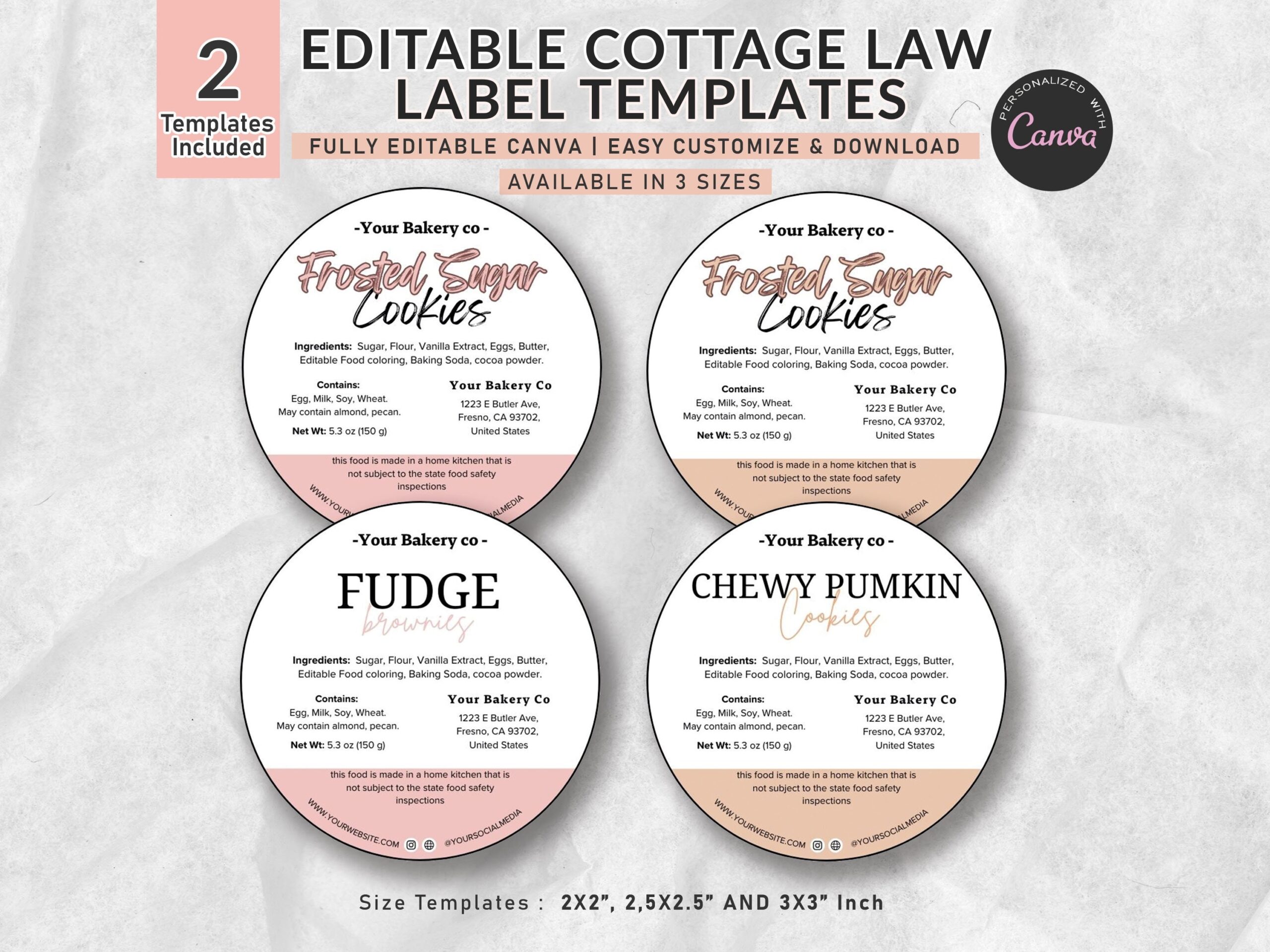printable cottage food label template