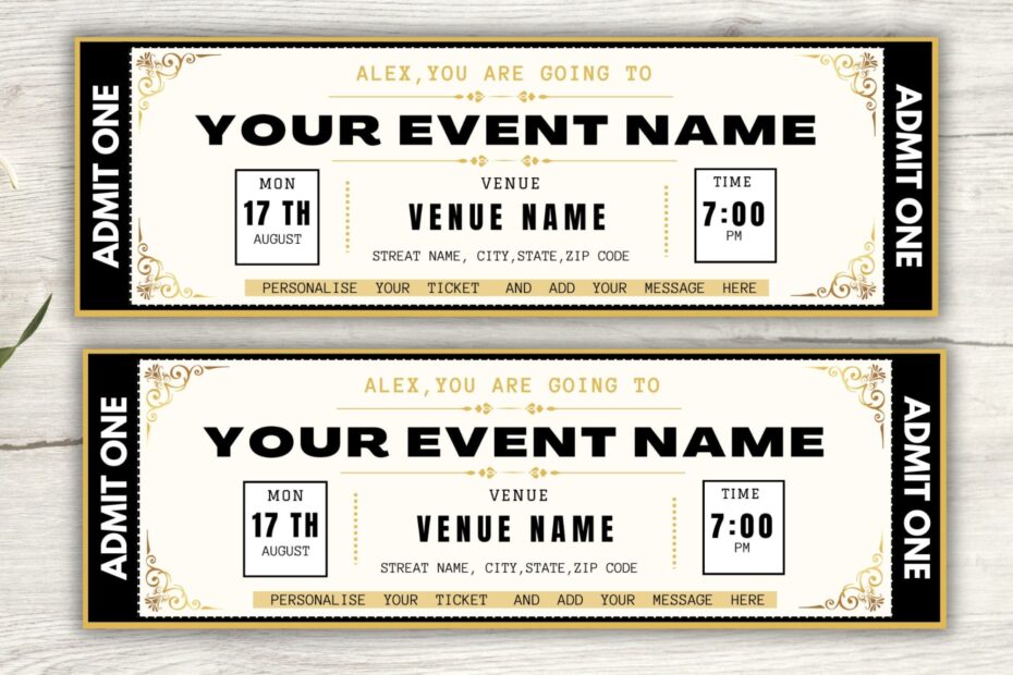 Editable Event Ticket Template Printable Ticket Gift Ticket Concert Ticket Template Surprise Ticket Invitation Ticket Instant Download Etsy UK