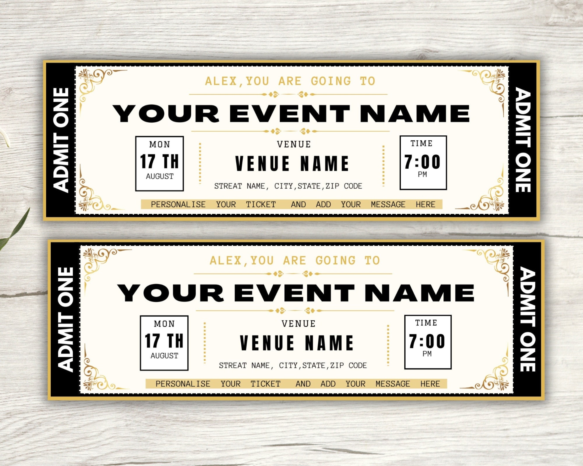 Editable Event Ticket Template Printable Ticket Gift Ticket Concert Ticket Template Surprise Ticket Invitation Ticket Instant Download Etsy UK