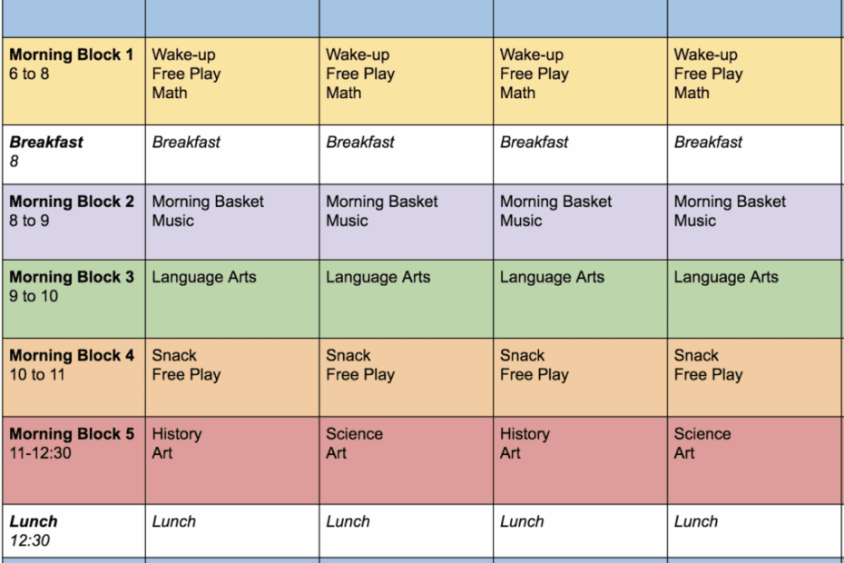 Editable Homeschool Schedule Free Printable Hustle And Homeschool