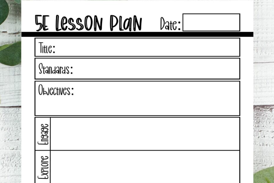 EDITABLE Lesson Plan Template 5E Lesson Plan Template Inquiry Lesson Planner Remote Learning Homeschool Lesson Template School Planner Etsy